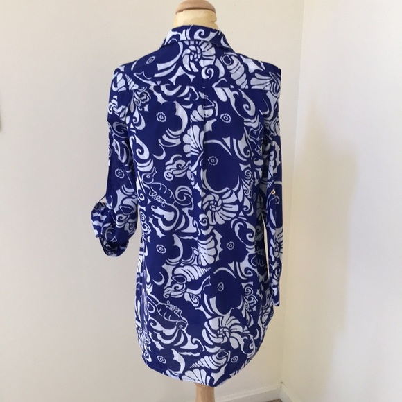 LILLY PULITZER size XS blue combo tunic top - Picture 4 of 9